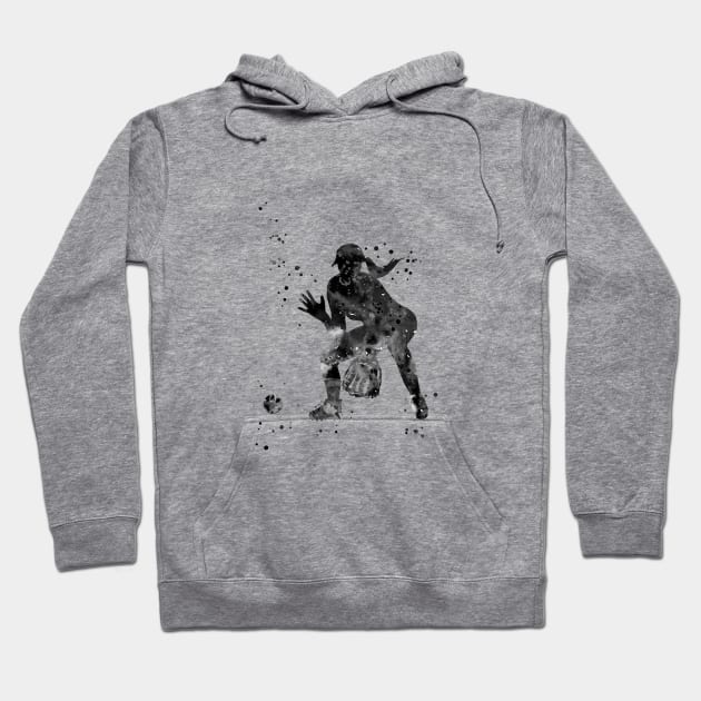 Girl softball player Hoodie by RosaliArt